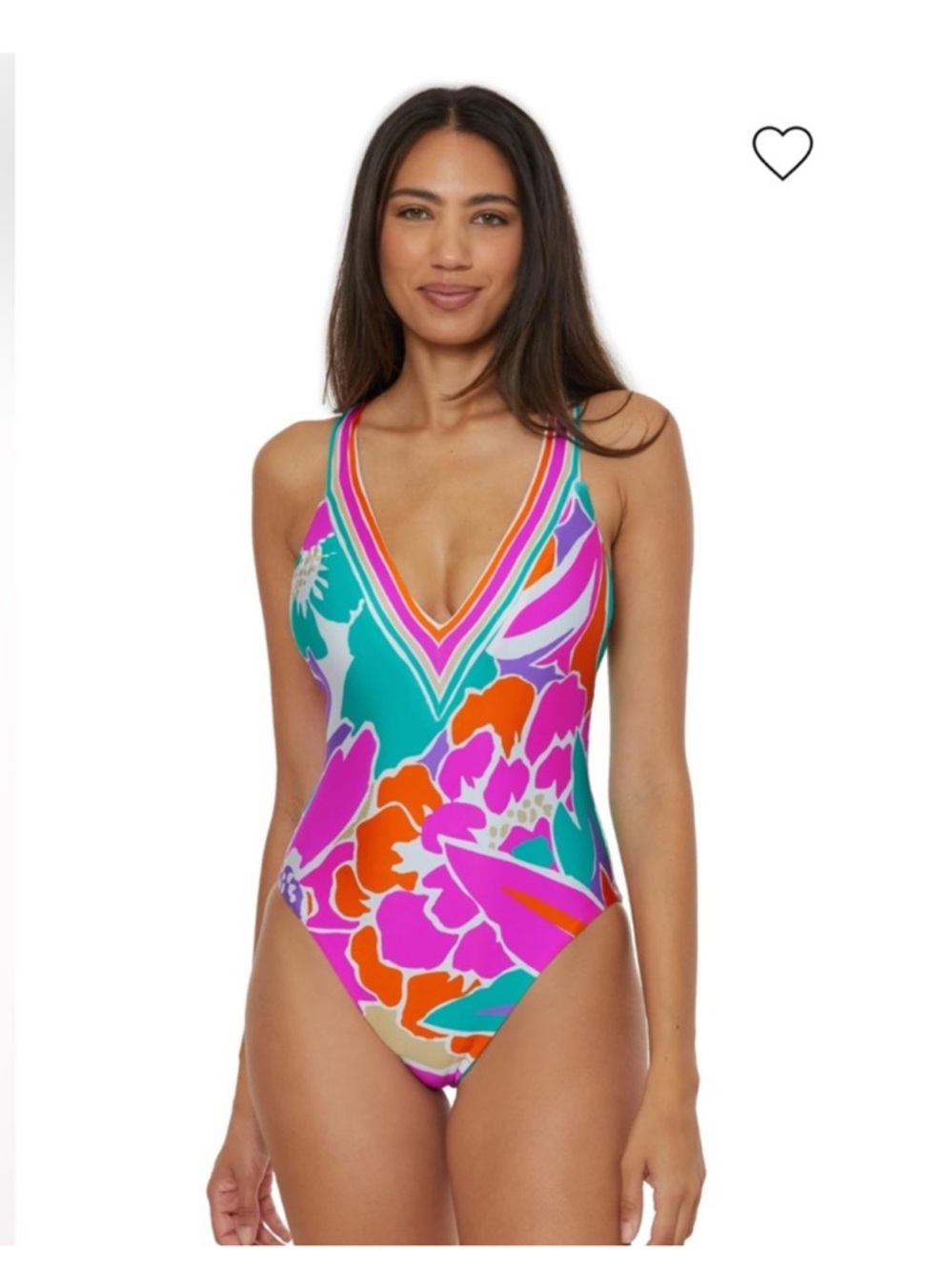 NWT TRINA TURK Amalfi Plunge One Piece Swimsuit